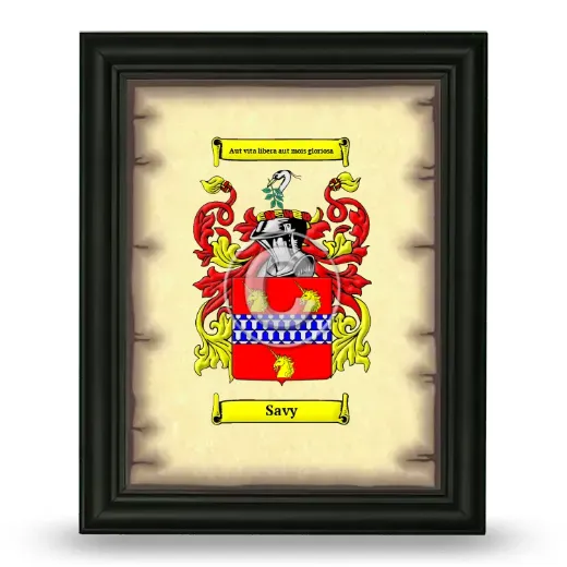 Savy Coat of Arms Framed - Black