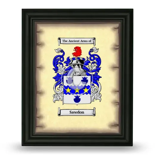 Sawdon Coat of Arms Framed - Black