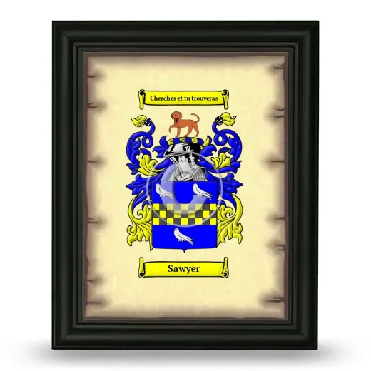 Sawyer Coat of Arms Framed - Black