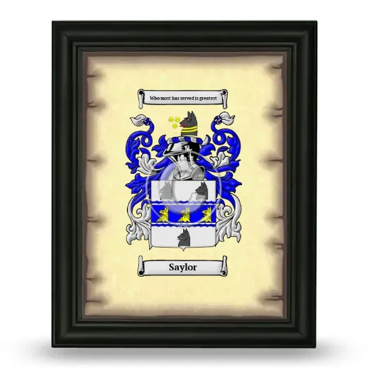 Saylor Coat of Arms Framed - Black