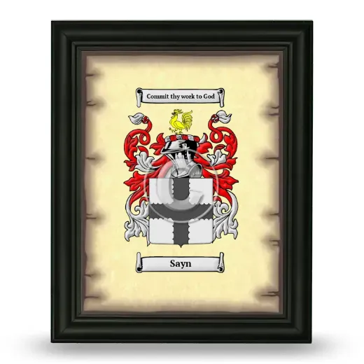Sayn Coat of Arms Framed - Black