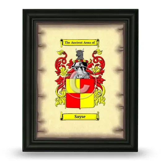 Sayse Coat of Arms Framed - Black