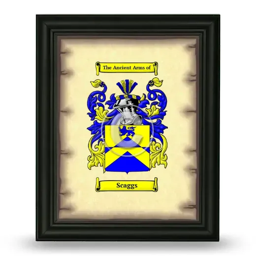 Scaggs Coat of Arms Framed - Black