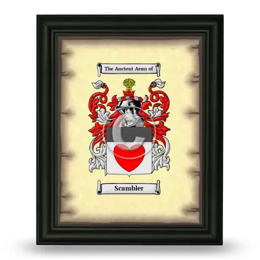 Scambler Coat of Arms Framed - Black