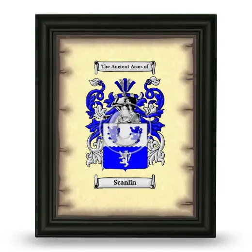 Scanlin Coat of Arms Framed - Black