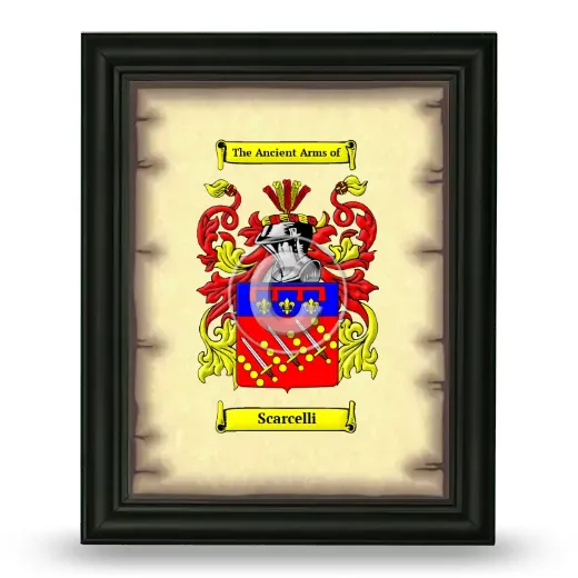 Scarcelli Coat of Arms Framed - Black