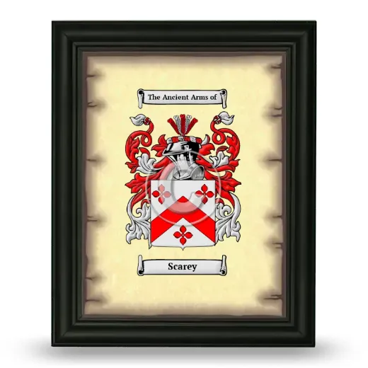 Scarey Coat of Arms Framed - Black