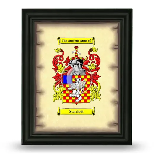 Scarlett Coat of Arms Framed - Black