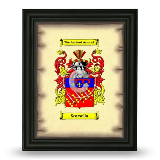 Scarsella Coat of Arms Framed - Black