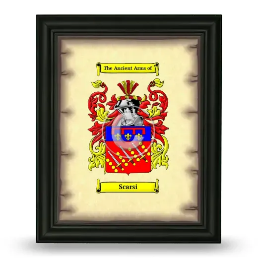 Scarsi Coat of Arms Framed - Black