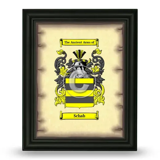 Schab Coat of Arms Framed - Black
