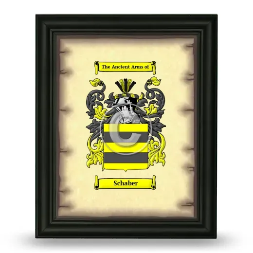 Schaber Coat of Arms Framed - Black