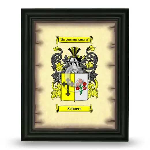 Schaers Coat of Arms Framed - Black