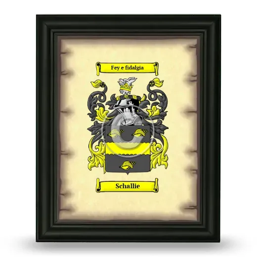 Schallie Coat of Arms Framed - Black