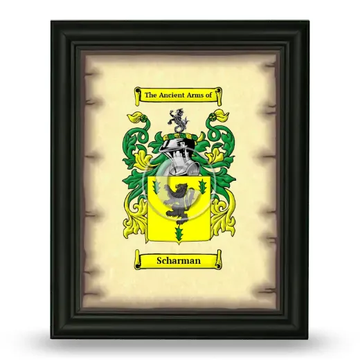 Scharman Coat of Arms Framed - Black