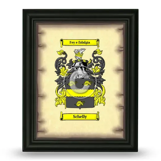 Schelly Coat of Arms Framed - Black