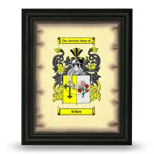 Scher Coat of Arms Framed - Black