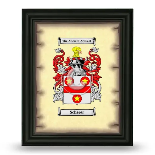 Scherer Coat of Arms Framed - Black