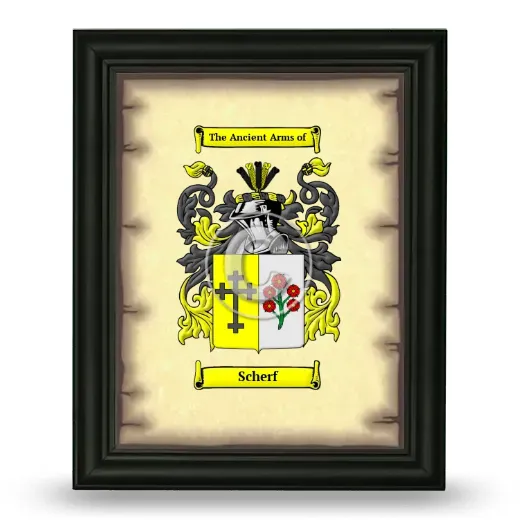 Scherf Coat of Arms Framed - Black