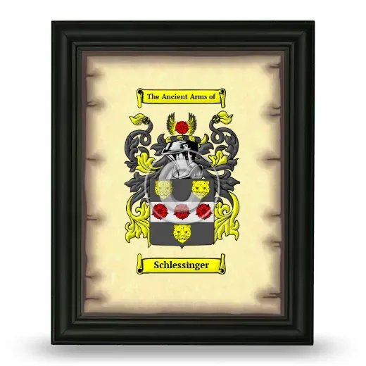 Schlessinger Coat of Arms Framed - Black
