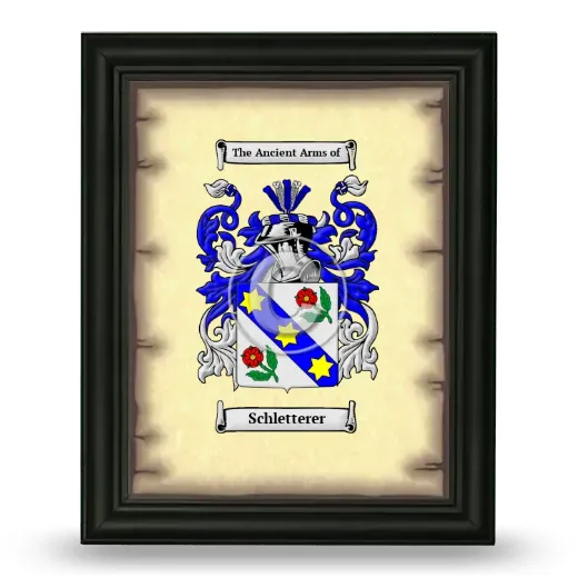 Schletterer Coat of Arms Framed - Black