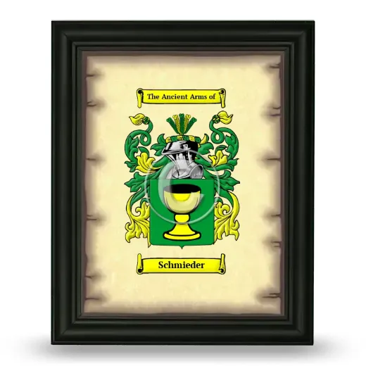 Schmieder Coat of Arms Framed - Black