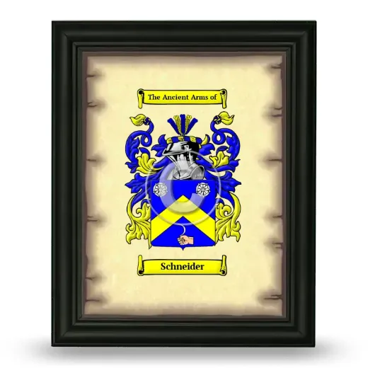 Schneider Coat of Arms Framed - Black