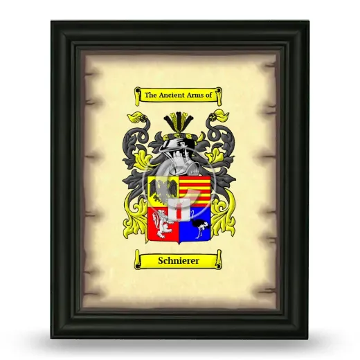 Schnierer Coat of Arms Framed - Black