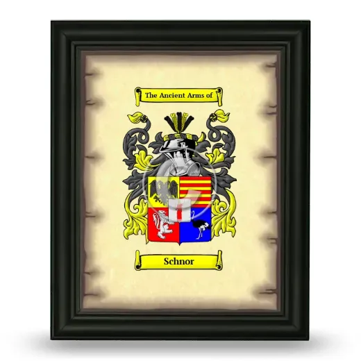 Schnor Coat of Arms Framed - Black