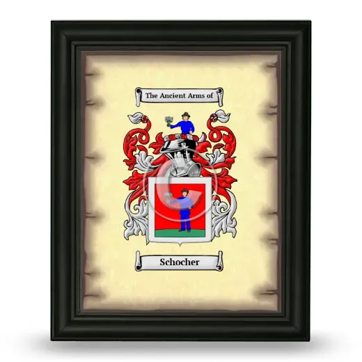 Schocher Coat of Arms Framed - Black