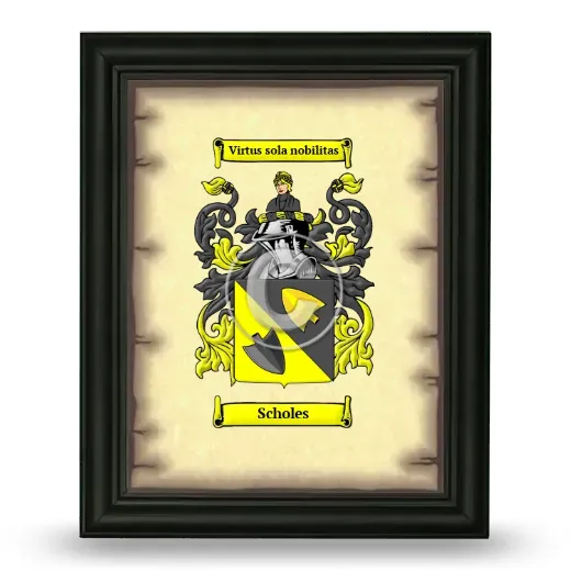 Scholes Coat of Arms Framed - Black