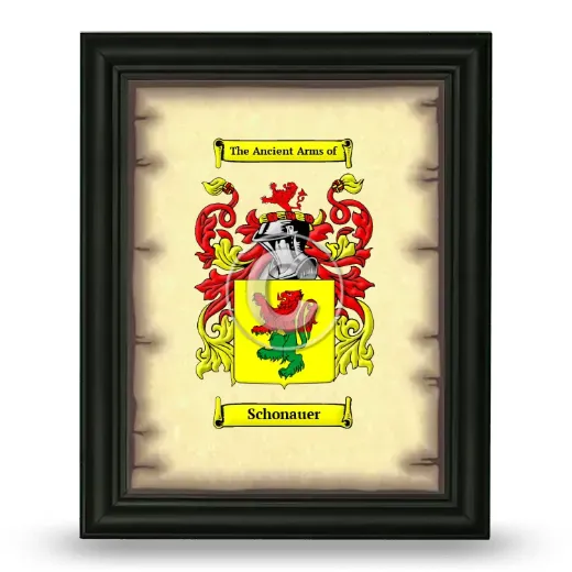 Schonauer Coat of Arms Framed - Black