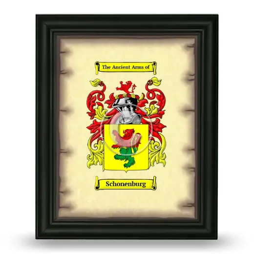 Schonenburg Coat of Arms Framed - Black