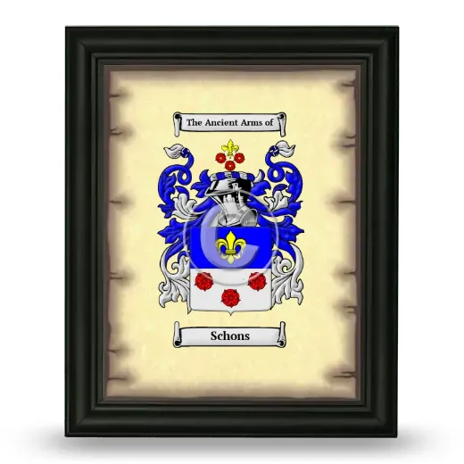 Schons Coat of Arms Framed - Black