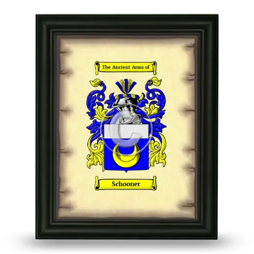 Schooner Coat of Arms Framed - Black