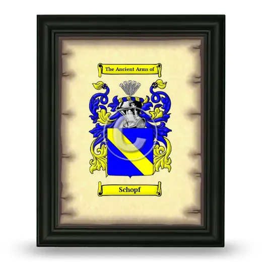 Schopf Coat of Arms Framed - Black