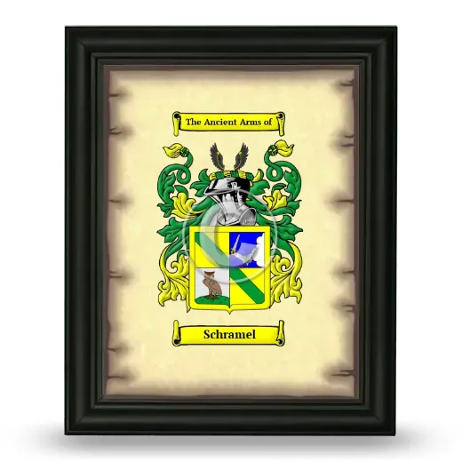 Schramel Coat of Arms Framed - Black