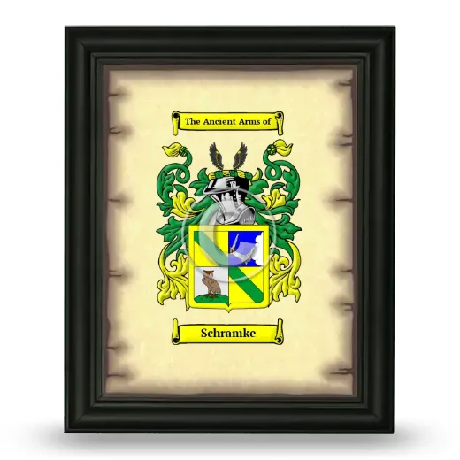 Schramke Coat of Arms Framed - Black