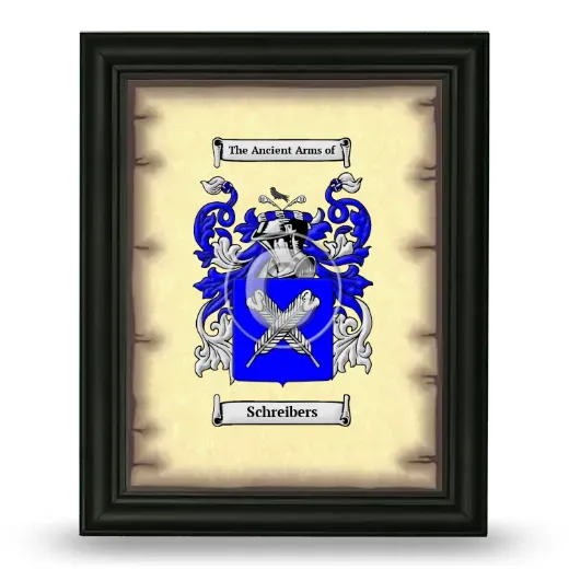 Schreibers Coat of Arms Framed - Black