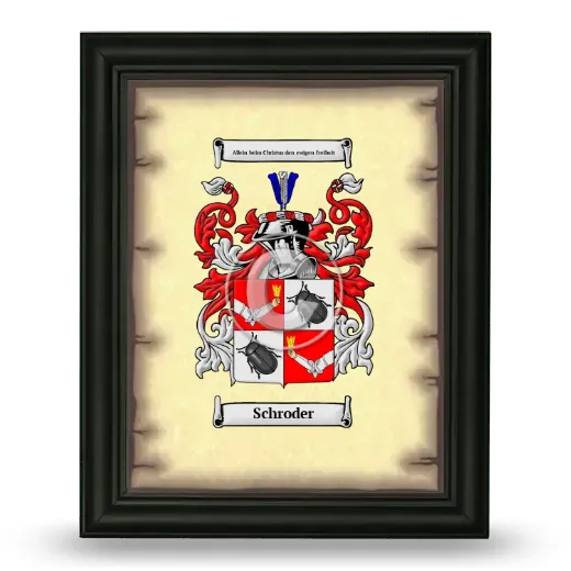 Schroder Coat of Arms Framed - Black
