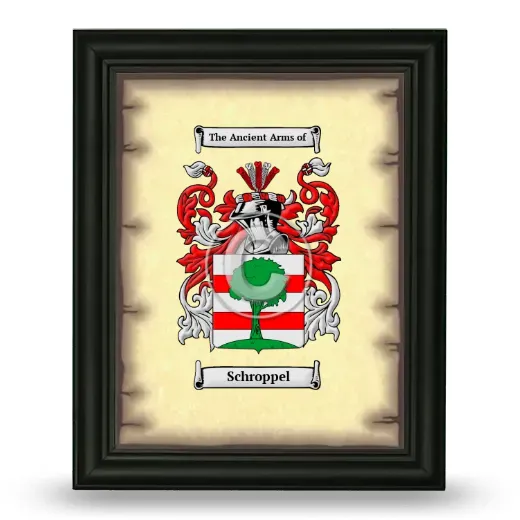 Schroppel Coat of Arms Framed - Black