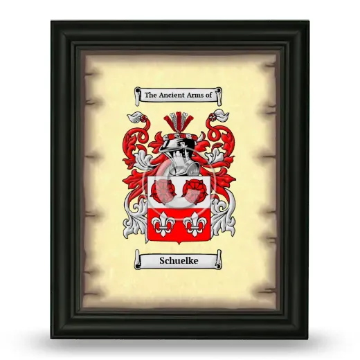 Schuelke Coat of Arms Framed - Black