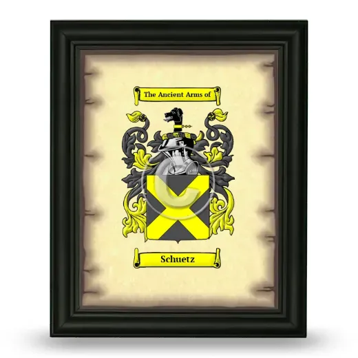 Schuetz Coat of Arms Framed - Black