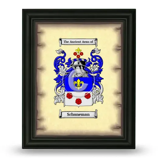 Schuneman Coat of Arms Framed - Black