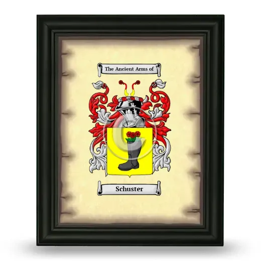 Schuster Coat of Arms Framed - Black