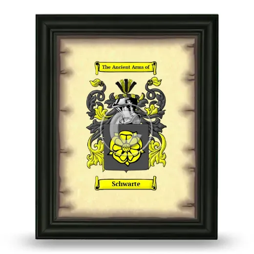Schwarte Coat of Arms Framed - Black
