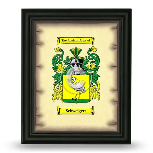 Schweigerr Coat of Arms Framed - Black