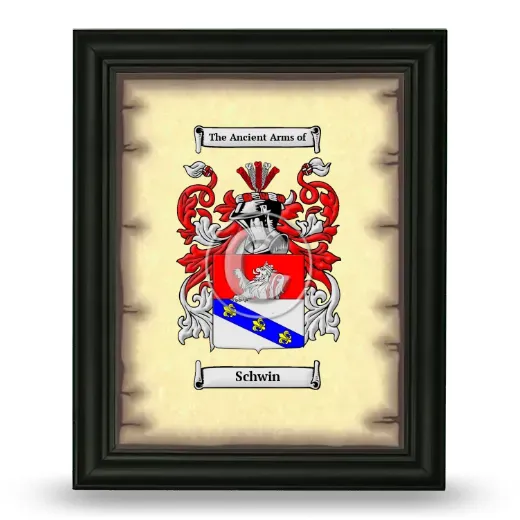 Schwin Coat of Arms Framed - Black
