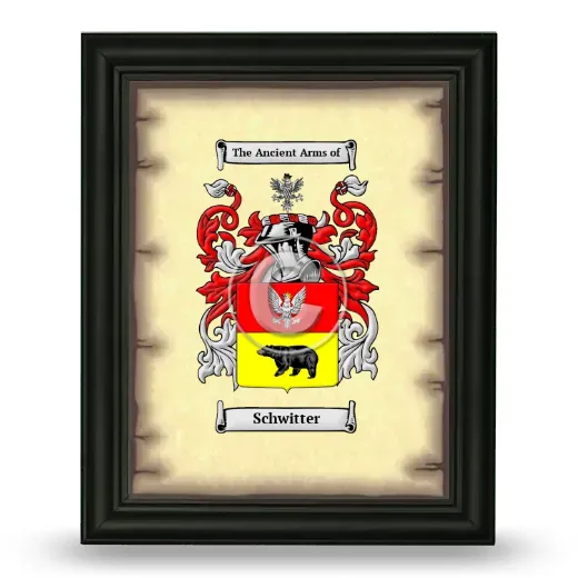 Schwitter Coat of Arms Framed - Black