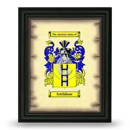 Scichilone Coat of Arms Framed - Black